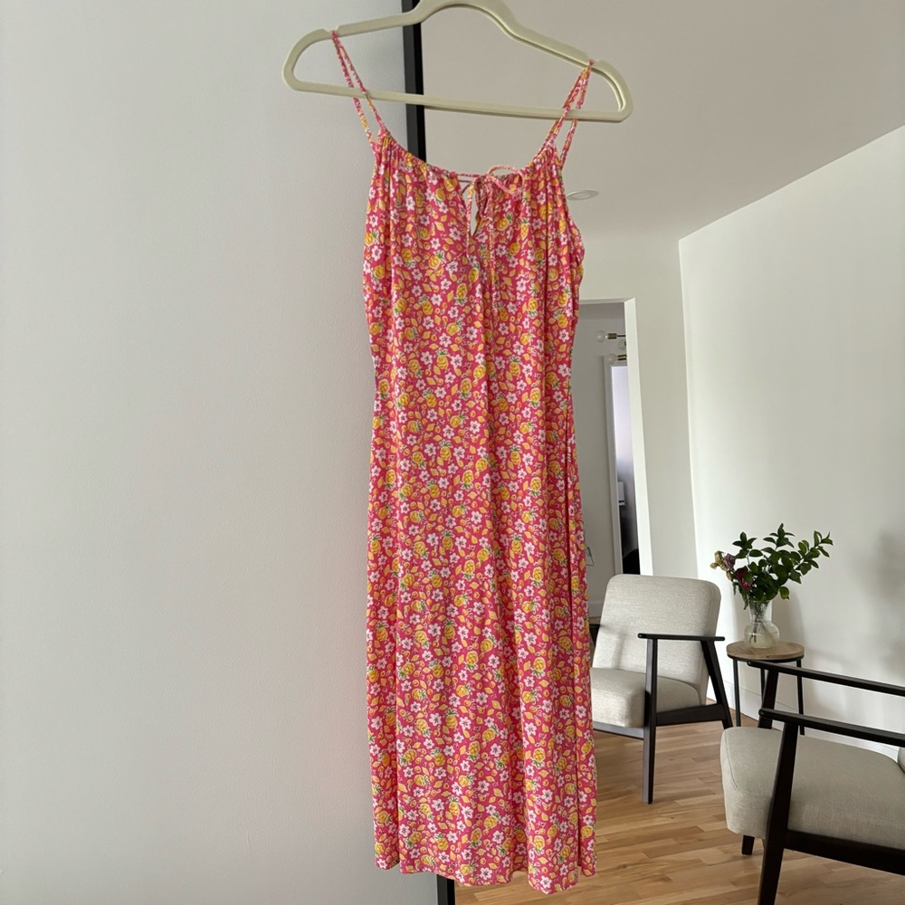 VINTAGE Floral Pink Sundress -SIZE S/M - Picture 2 of 8